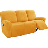 2 3 Seater Velvet Recliner Sofa Cover Elastic Split Design Relax Sofa Slipcover Solid Lounge Armchair Covers With Side