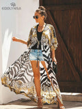 Chiffon Beach Cover up Tunics for Beach Long Kaftan Bikini Cover up Robe de Plage Sarong Beach Swimsuit coverup