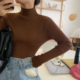 2021 chic Autumn winter Sweater Pullovers Women Long Sleeve casual turtleneck warm basic Sweater knit Jumpers