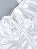 Tie Front Satin Corset Top- Outfit