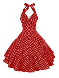 Halter Swing Casual Summer Dress Women Spring Sleeveless Cotton 50s 60s A Line Office OL Tunic Party Casual