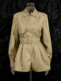 Temperament Elegant Collar Jumpsuit 2025 Autumn New Waist High-End Solid Color Jumpsuit