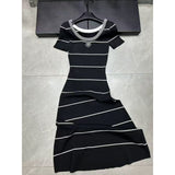 New Small Fragrant Wind Hit The Striped Sling Dress Female Summer Slimming Temperament Casual