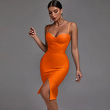 Midi Bandage Dress 2022 New Women Bandage Dress Bodycon High Quality Elegant Sexy Evening Club Party Dress Summer