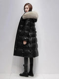 2023 Winter Down Jacket Women Natural Real Fox Fur Collar Hood Extended Thicken Long Feather Coat Water Proof