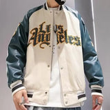 new letter stitching jacket coat men's hip-hop trend fried street fashion brand baseball uniform couple casual loose