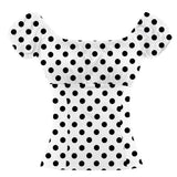 Women Shirt Cotton Short Sleeve Red Plaid Polka Dot Print Clothings Party 50s 60s Retro Vintage Kawaii Checkered