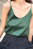 Silk Women Tops Camis Woman Satin Tank Top Fashion Lady V-Neck Camis Women Sleeveless White Tops Sexy Halter Top