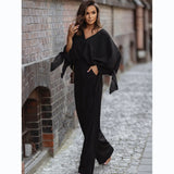 Zingj / Winter 2023 Street Style Suit Solid Color Fashion V-Tie Pantsuit