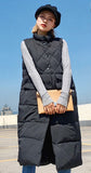 Long Vest Winter Coat Women Sleeveless Down Jacket Slim Female Quilted Coat Femme Korean Waistcoat