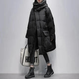 Thicked Black Long Loose 90 White Duck Down Coats Women's Hooded Warmer Bread Clothing Korean Version