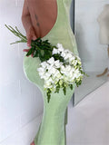 Elegant Women Sleeveless Off Shoulder Long Maxi Dress Slim Backless Solid Color Beachwear Party Female Vestidos