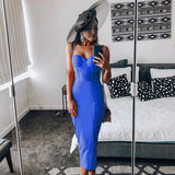Dress evening 2022 summer women's long maxi bodycon dress ribbed orange red black sexy party dress club birthday