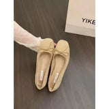 Retro Soft-Soled Single-Shoe Silver Women's Autumn Taut Evening Wind Bow Red Flat Shoes Ballet