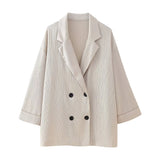 2025 New Women's Wrinkle Effect Blazer + Trousers Fashion