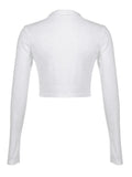 Long Sleeve Rib Knit Crop Top- Outfit