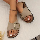 Summer Net Red New Fashion Wear Anti-Slip Cork Toeside Beach Women's Shoes Large