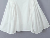 White Halter Embroidery Solid Mini Dress- Outfit