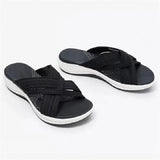 Summer Cross Wedge Casual Daily Slippers Elastic Sandals Wholesale Thick Bottom Beach Drag Women slippers