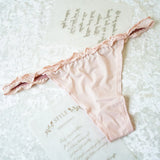 2XL Plus Size Women's G String Ruffled Underwear Panties Bow Sexy Lingerie Thongs Lace T-back Seamless Ruffles