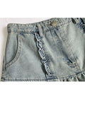 Women's Lace Patchwork Denim Skirt Summer High Waist A-line Skirts Clothes Harajuku Y2k Kawaii 90s Girls Jean Mini Skirts