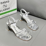 Zingj New Summer 2024 Dress With Silver High Heels