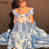 Elegant Victorian Dress Women Summer Long Fairy Korean Strap Dress Kawaii Vintage Wedding Evening Party Dress Women
