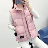 Autumn Korean Fashion Thicken Waistcoat Women Sleeveless Patchwork Female Jacket Mujer Tanks Street Wear Coats New