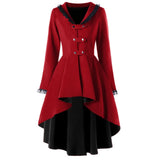 Lace Patchwork Bandage Trench Gothic Vintage Mid-long Coat Women Black Belt Cloak Windbreaker Female Abrigos