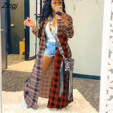 Plaid Jackets for Women Fashion Fall Long Sleeve Outwear Clothing Elegant Streetwear Top Blouse