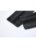 Chic Jeans Women High Waist Straight Denim Pants Baggy Vintage Women Washed Black Casual All-Match Female Trousers