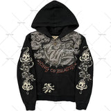 Popular Hip Hop Zipper Hoodies Men Y2K New Harajuku Vintage Sweatshirts Punk Rock Plus Size Loose Anime Hoodie