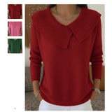 Explosion Top-Print T-Shirt Bottom Knitted Long-Sleeved Long-Sleeved