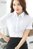 Shirt Women Short Sleeve Blouse Working Clothes 2023 Summer Sweet Womens Tops Button Up Shirts OL Elegant Female