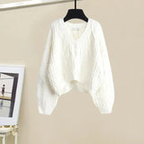 Winter 3 Piece Sets For Women Outfits Korean Casual Basic Top+hollow Out Knitted Sweater+drawstring Pant Sets Women
