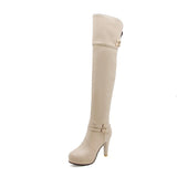Sgesvier 2021 Black High Heels Over The Knee Boots Women Platform Thigh High Boots Autumn Winter Long Boots Shoes Sexy