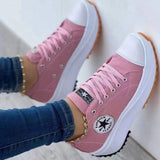 2025 New Low-Top Single Shoes Women's Thick-Sing Canvas Shoes Women's Canvas Pine Cream Bottoms Of Large Women's