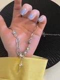 Stone Decor Astral Link Chain Necklace- Outfit