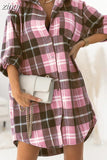 Shirt Dress Women Blouse Oversized Button Plaid Shirt Flannel Shirt for Women Casual Fashion Tops Blouse