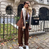 Fashion Long Sleeve Notched Collar Single Breasted Spring Brown Blazer Women 2022 Casual Office Ladies Outerwear