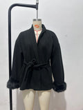 Autumn Fashion New Women's Long-Sleeved Coat Waist Tie Temperament