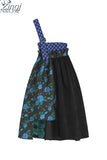 Print Patchwork Skirt Women's Kawaii A-line High Waist Irregular Skirts Korean Fashion Casual Harajuku Streetwear