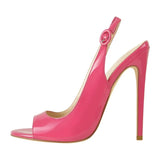 Onlymaker Women's Peep Toe 12cm Thin High Heels Pumps Sandals Ladies Shoes Open Toe Big Size Summer Stiletto
