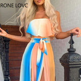 Women Off Shoulder Front Slit Colorblock Dress Maxi Dress Elegant Fashion Chic Party