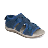 New Roman Slope Heel Sandals Round Head Magic Stick Retro Fashion Large-Size Beach Solid Sandals