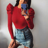 Spring Winter Women Sexy Bodysuit Casual Bodycon Solid Knitted Black Bodysuits Body For Women