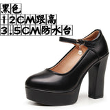 6Cm Silver Heeled Show Shoes Thick-Singing Leather Shoes Thick-Soled Model Single-Shoe Large-Size Working