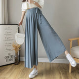 Women 2025 Early Spring New Korean Pressure Folded Skirt Broad Legs Long