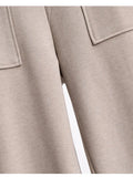 Size Pants Autumn Winter Warm Woolen Wide Leg Pant For Women High Waist Pockets Trousers High Quality Casual Pant 5XL