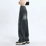 Retro Fashion Women High Waist Jeans Wide Leg Loose Denim Trousers Y2K Harajuku Jeans